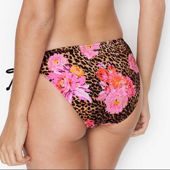 VS Floral Leopard Wrap Strap Tie Triangle Bikini Matching Set Top Bottoms - Picture 7 of 14